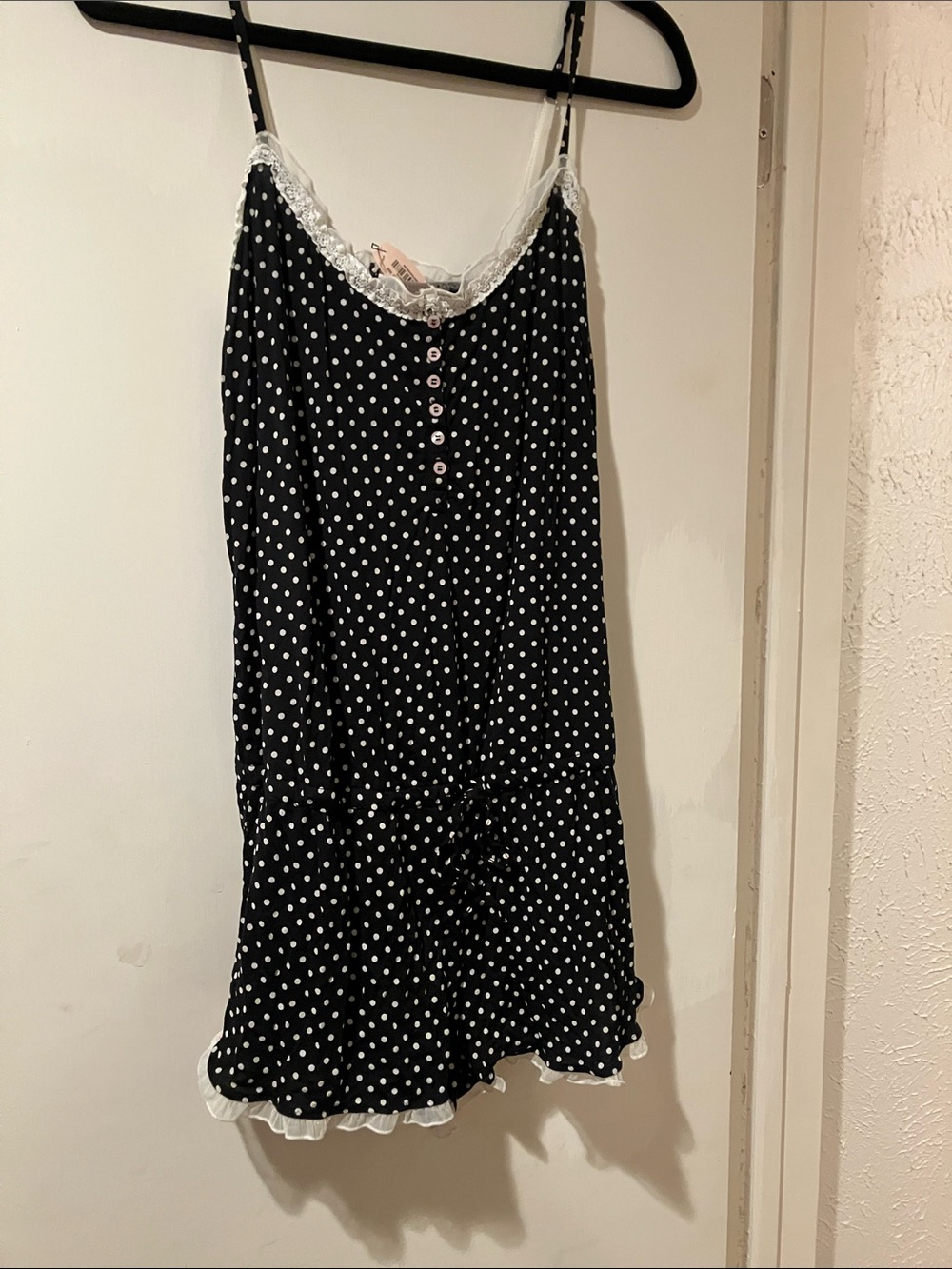 Victoria's Secret Black and White Polka Dot Ruffle-Trim Kids Dress